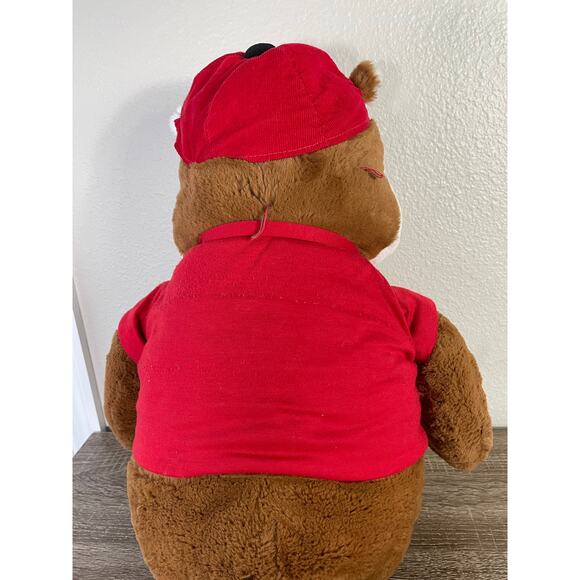 Buc-ee's Beaver Mascot Plush Toy 27" Red Shirt Hat Logo Stuffed Animal Texas Gas - Picture 11 of 13
